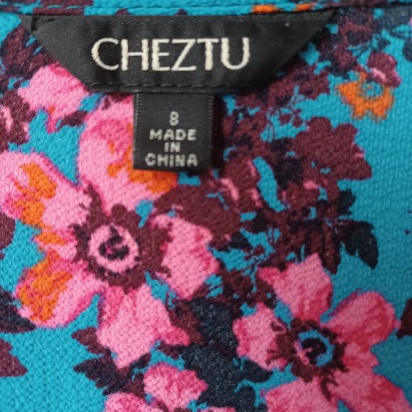 Cheztu Floral Print Wrap Dress Size 8 - Picture 8 of 8